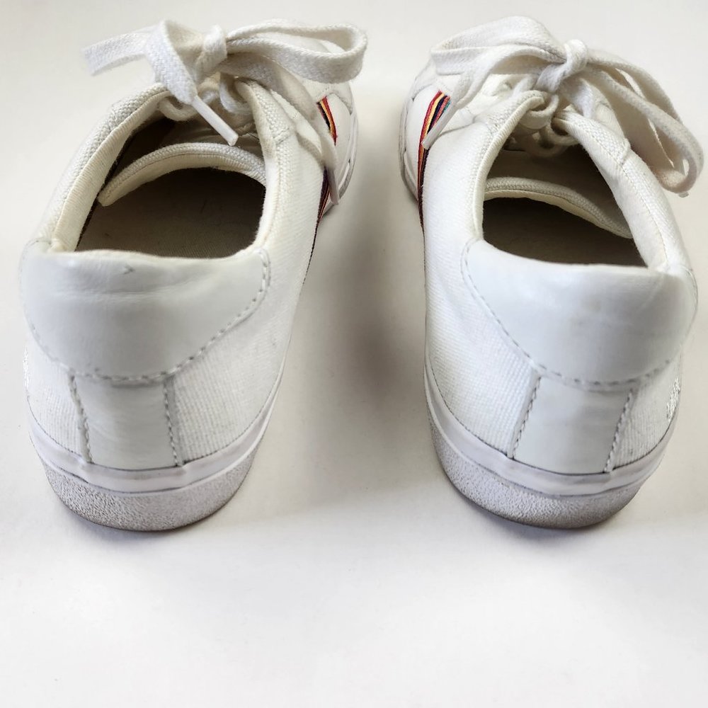 Madewell Women's Sidewalk Low-Top Sneakers in Rainbow Embroidered Canvas sz 6.5 - Picture 7 of 10